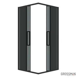 Душевой уголок Grossman Cosmo 300.K33.02.1010.21.10 100x100 см стекло тонированное профиль чёрный матовый